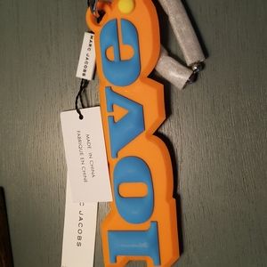 Marc Jacobs Blue Orange Yellow ❤️ Love Keychain Bag Charm